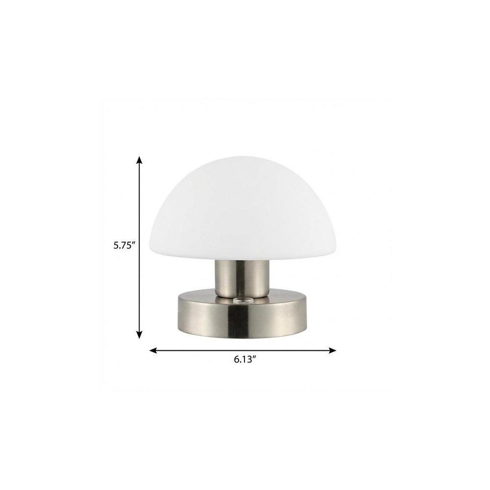 6" Nickel Novelty USB Table Lamp With Dome Shade