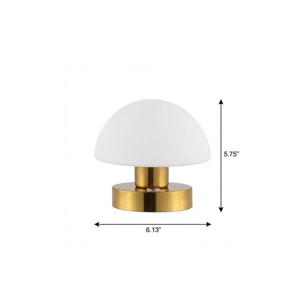 6" Gold Novelty USB Table Lamp With Dome Shade