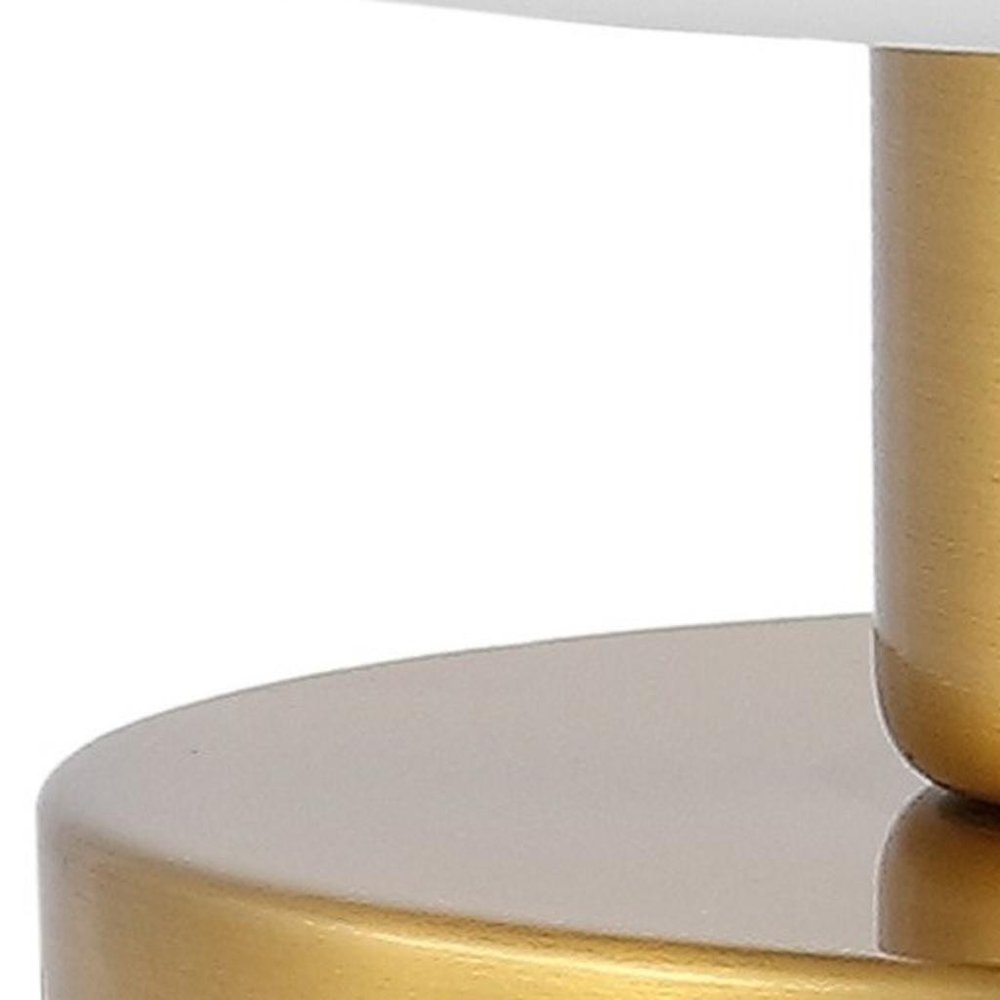 6" Gold Novelty USB Table Lamp With Dome Shade. Table lamp in gold.