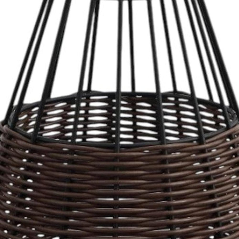 Set of Two 10" Black Round USB Table Lamps With Globe Shades