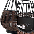 Set of Two 10" Black Round USB Table Lamps With Globe Shades