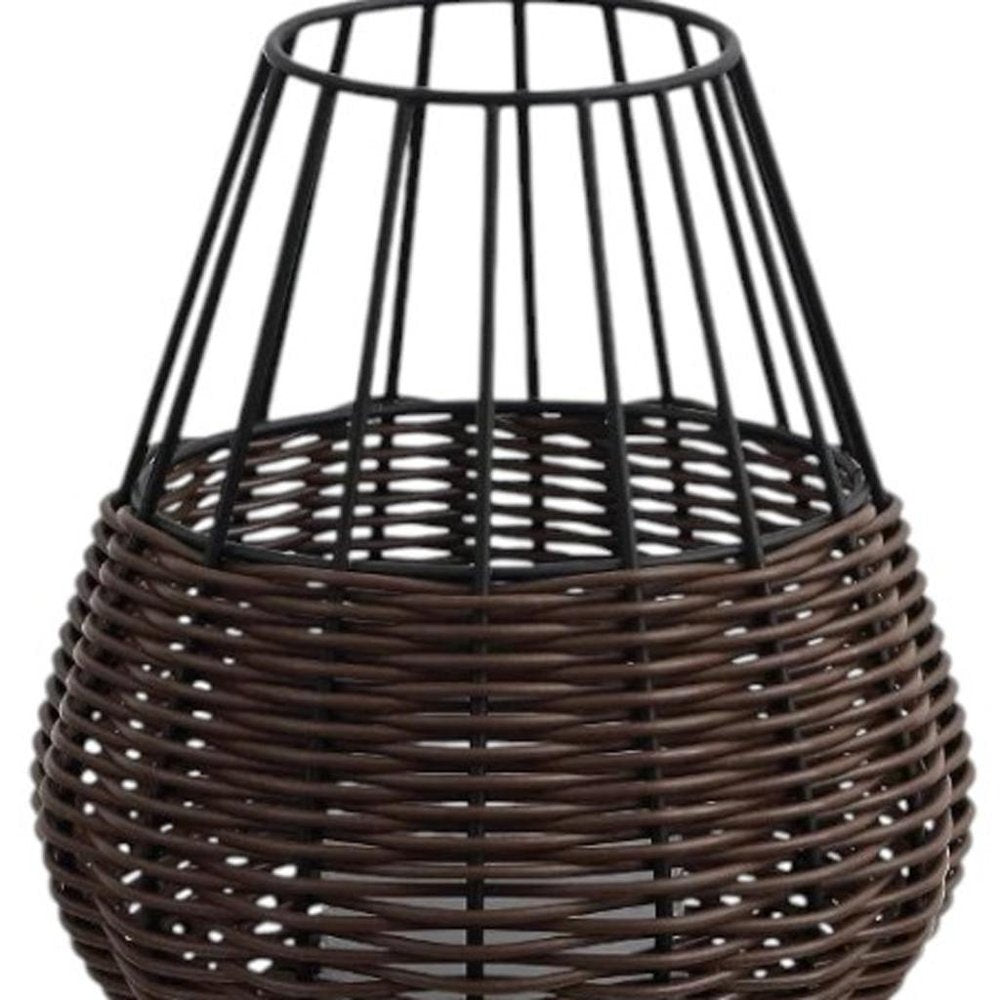 Set of Two 10" Black Round USB Table Lamps With Globe Shades