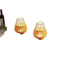 Set of Two 10" Brown Round USB Table Lamps With Globe Shades