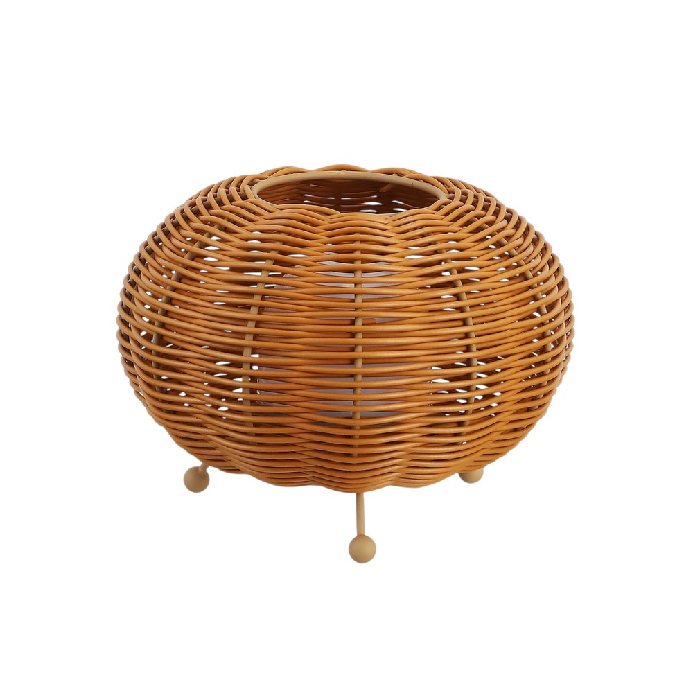 Set of Two 6" Brown Lantern USB Table Lamps With Globe Shades on a white background