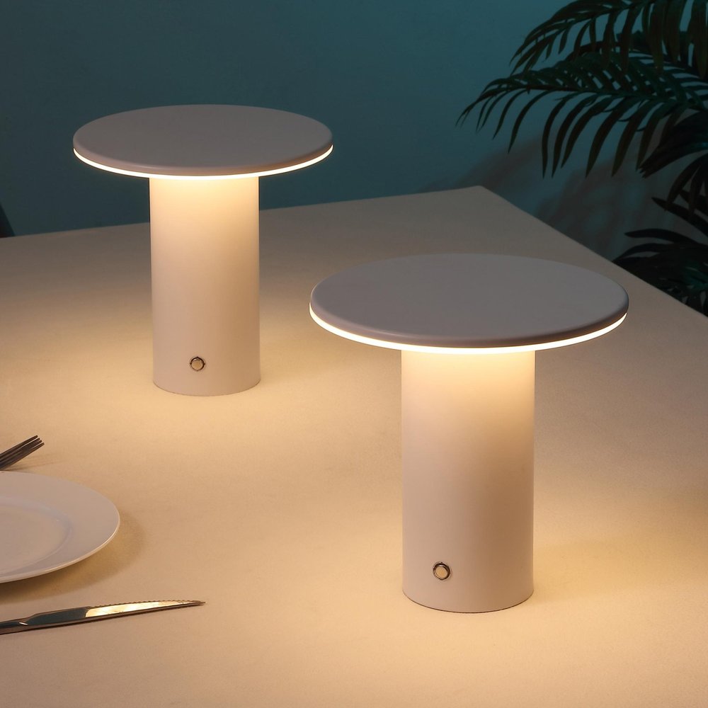 Set of Two 8" Clear USB Table Lamps