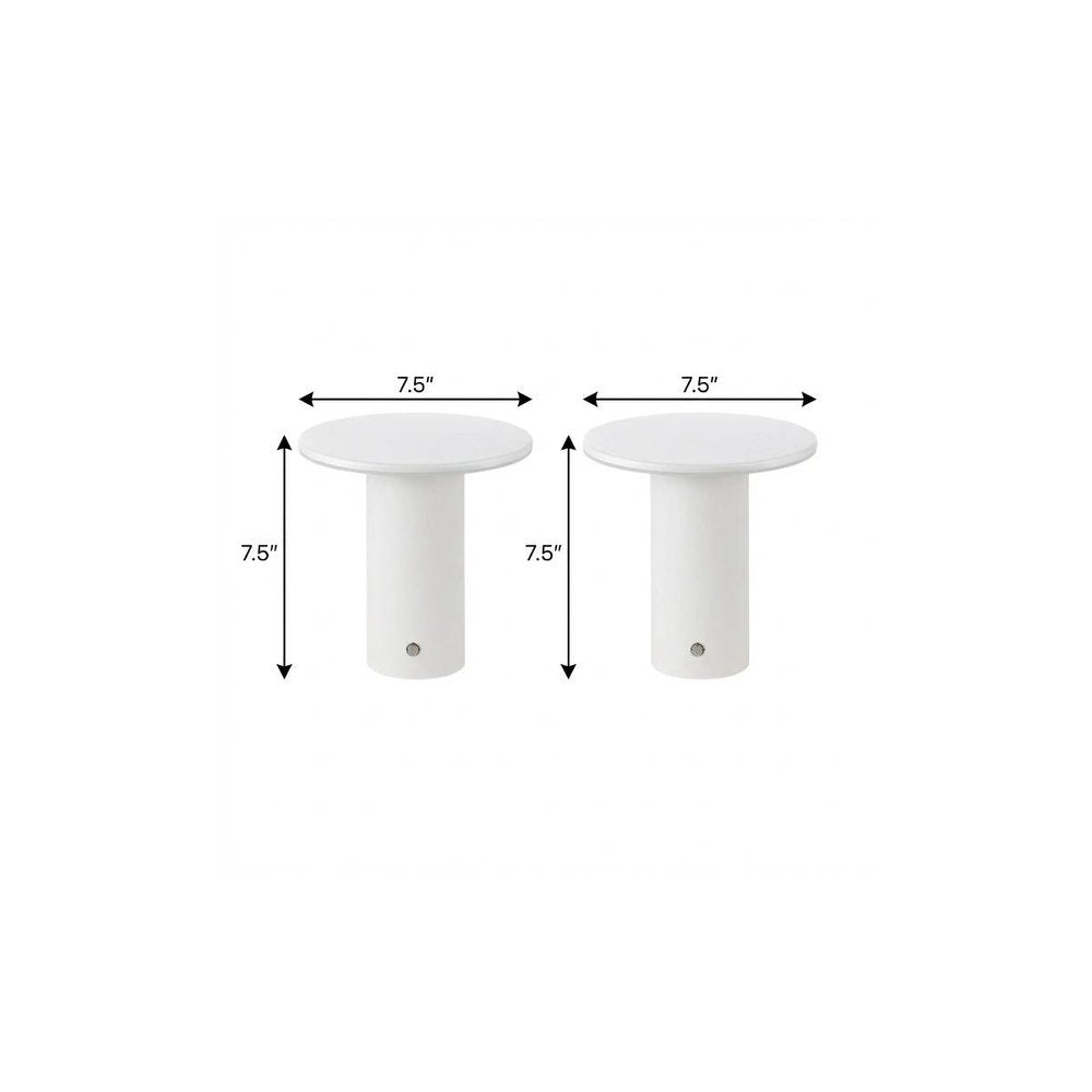 Set of Two 8" Clear USB Table Lamps on a white background
