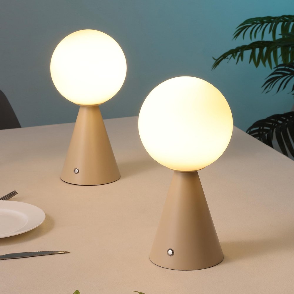 Set of Two 12" Clear Lighthouse USB Table Lamps