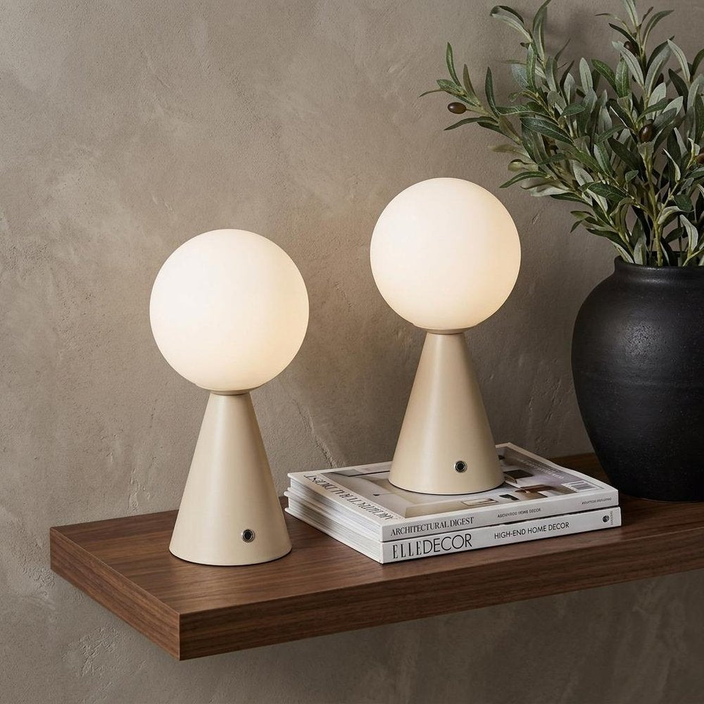 Set of Two 12" Clear Lighthouse USB Table Lamps