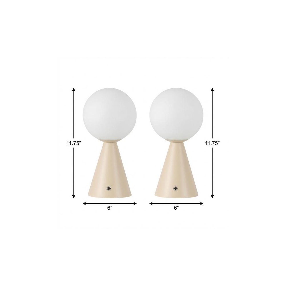 Set of Two 12" Clear Lighthouse USB Table Lamps