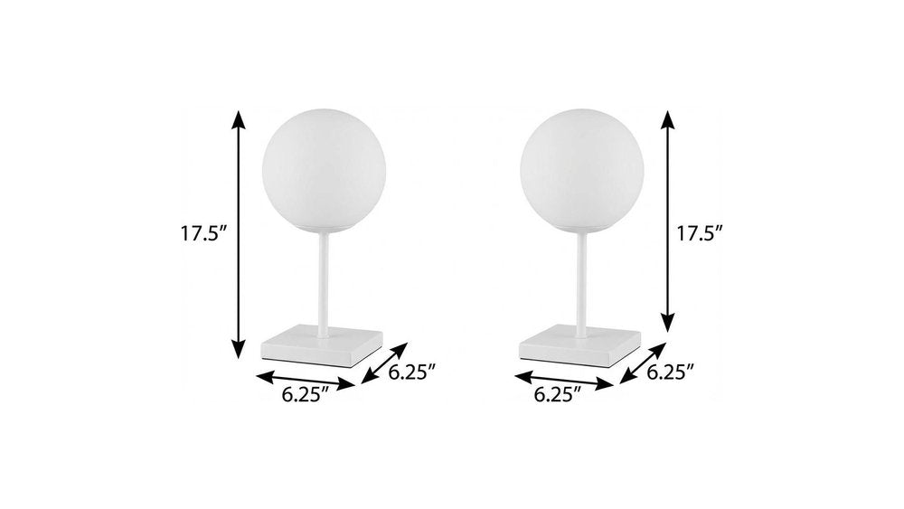 Set of Two 18" White USB Table Lamps