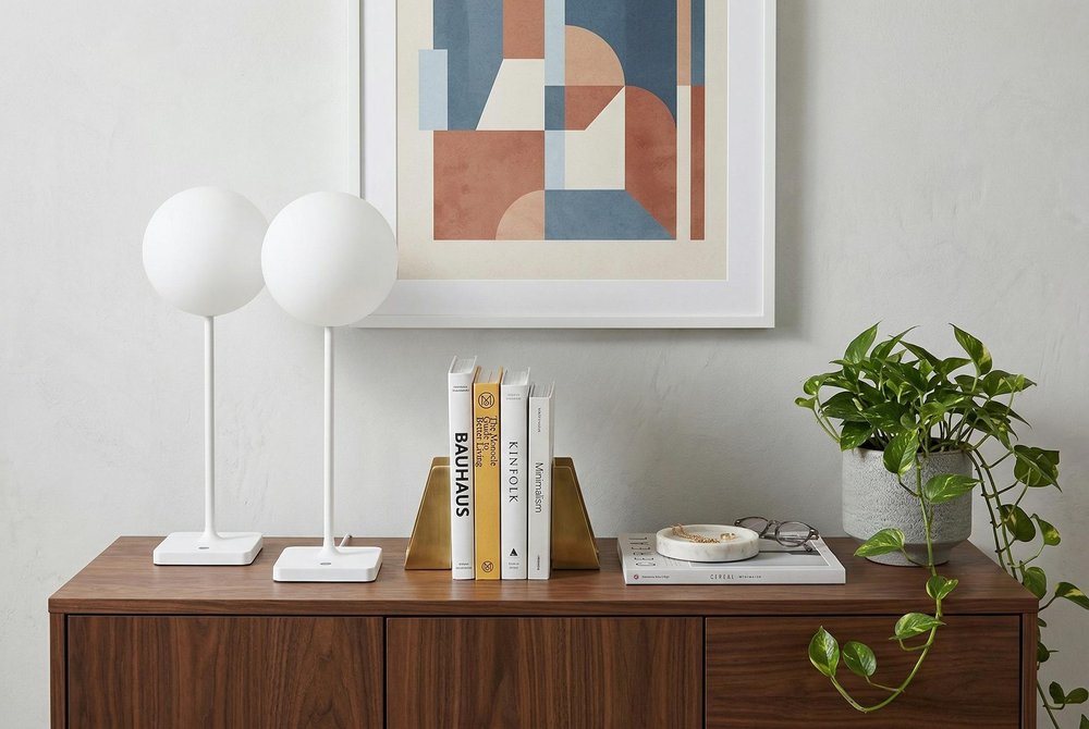 Set of Two 18" White USB Table Lamps