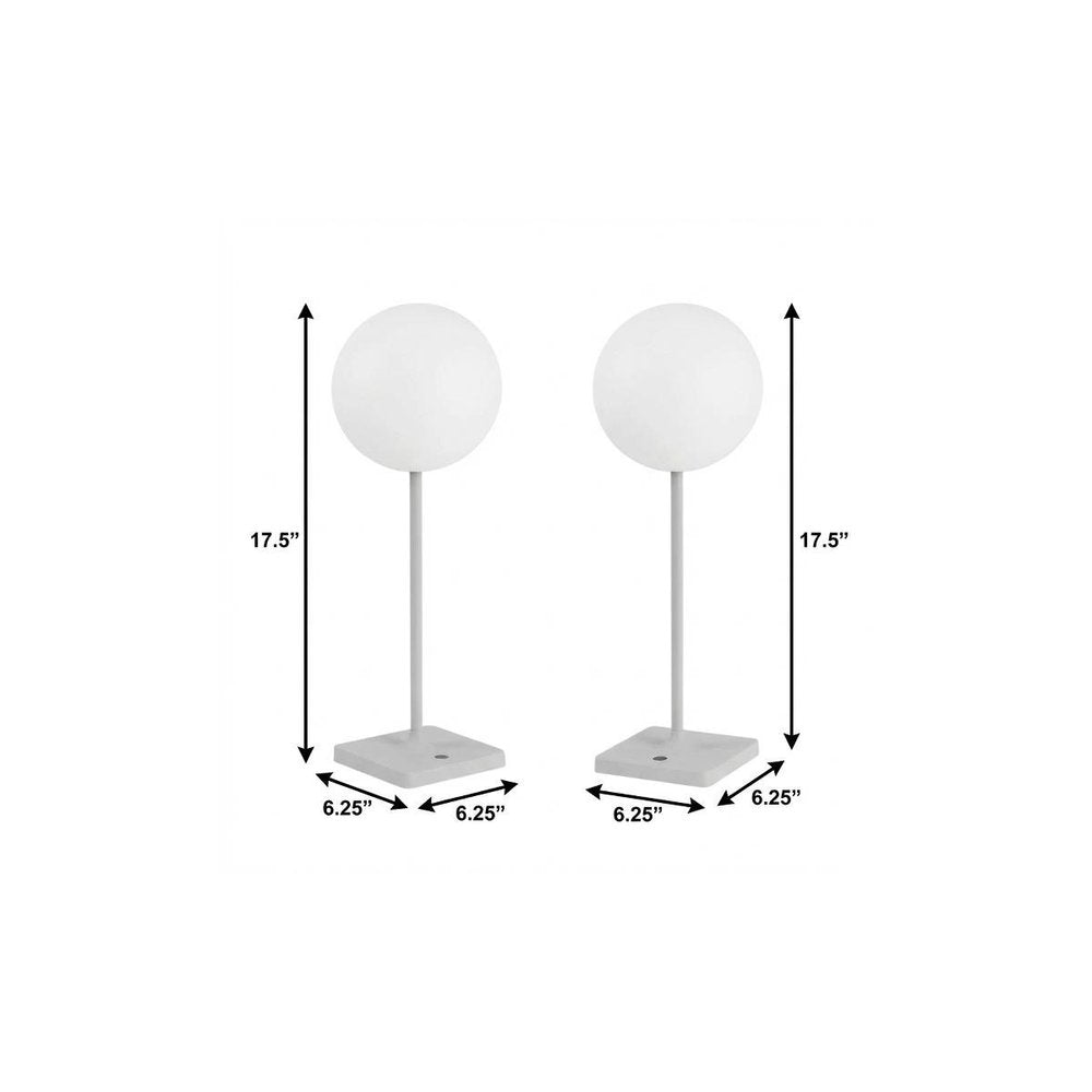Set of Two 18" Gray USB Table Lamps