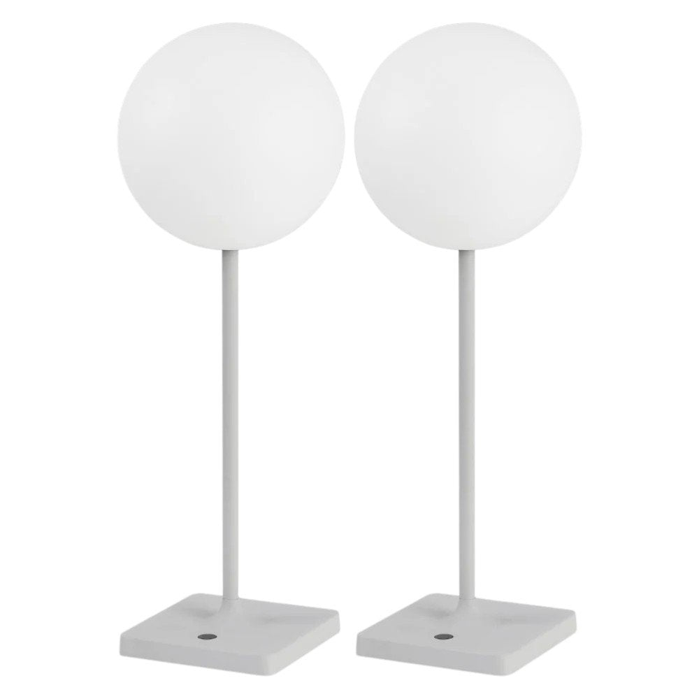 Set of Two 18" Gray USB Table Lamps