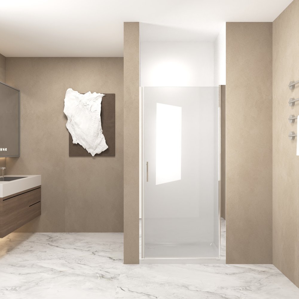 72" X 34" Aluminum and Tempered Glass Shower Door