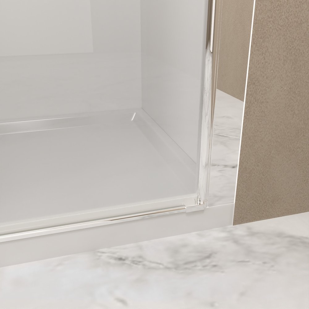 72" X 34" Aluminum and Tempered Glass Shower Door