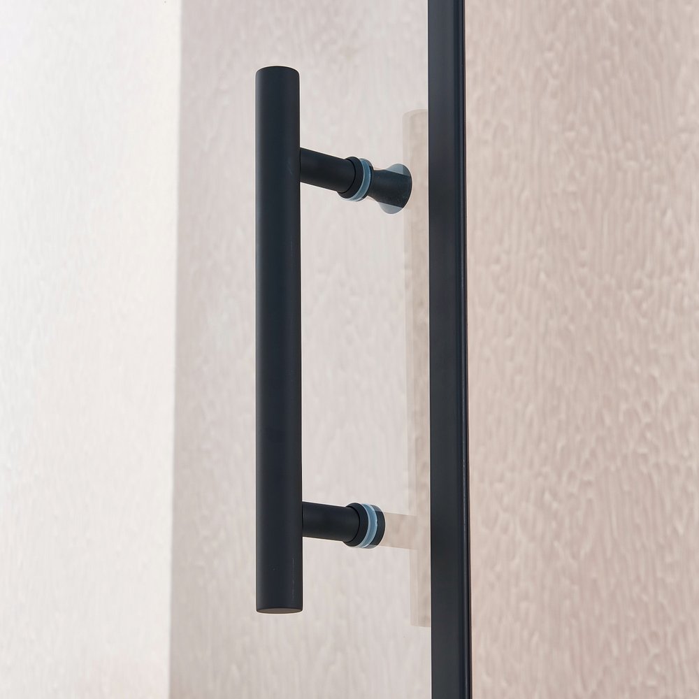 75" X 34" Aluminum and Tempered Glass Shower Door close-up detail