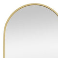 70" Gold Metal Arch Wall Mounted Leaning Or Freestanding Framed Full Length Mirror on a white background