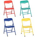 Blue PVC Veneer and Steel Square Furniture Set on a white background