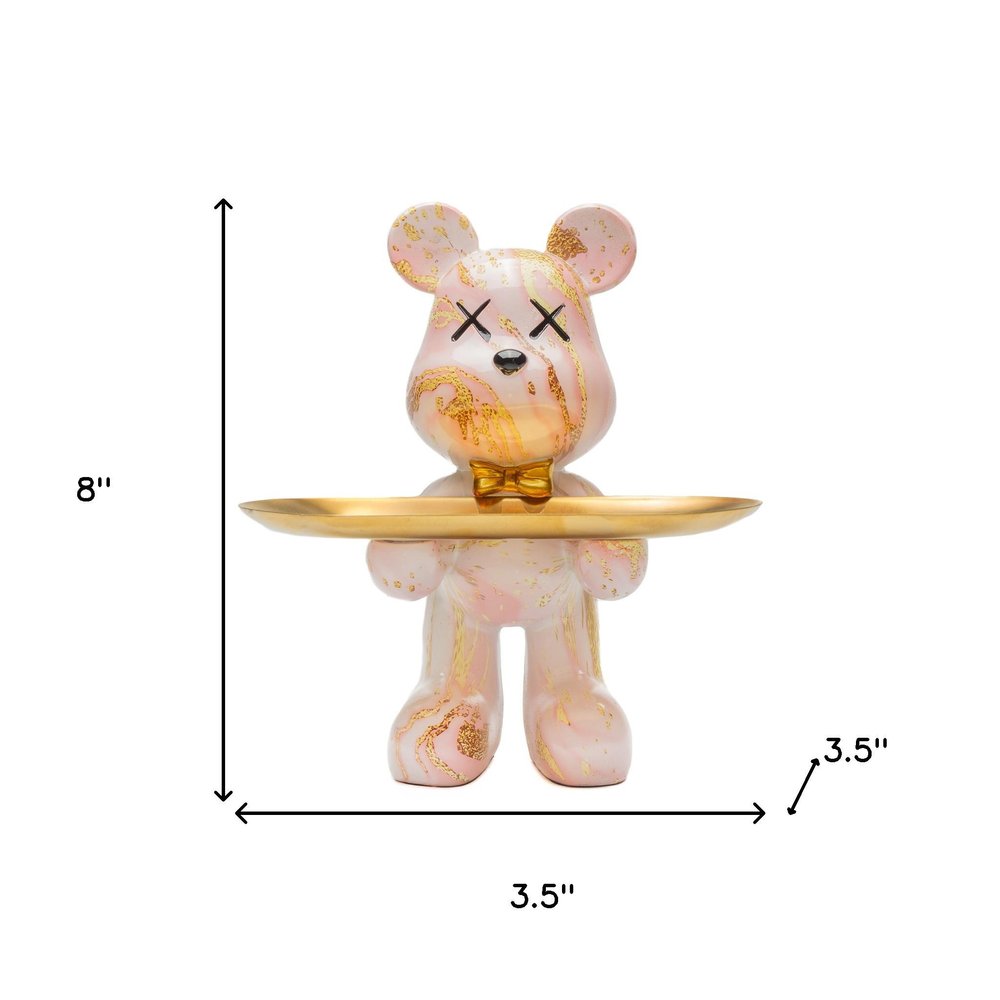 8" Pink Resin Statue