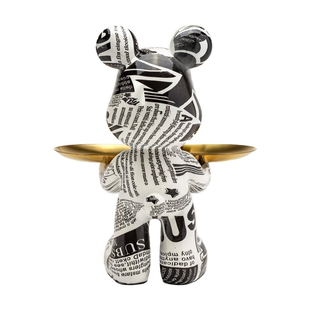 8" Black And White Resin Statue