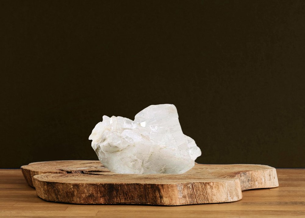 3" White Glass Crystal