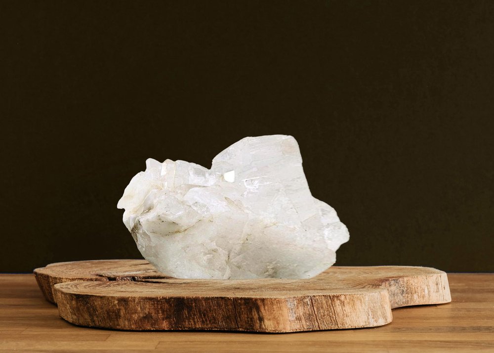 6" White Glass Crystal