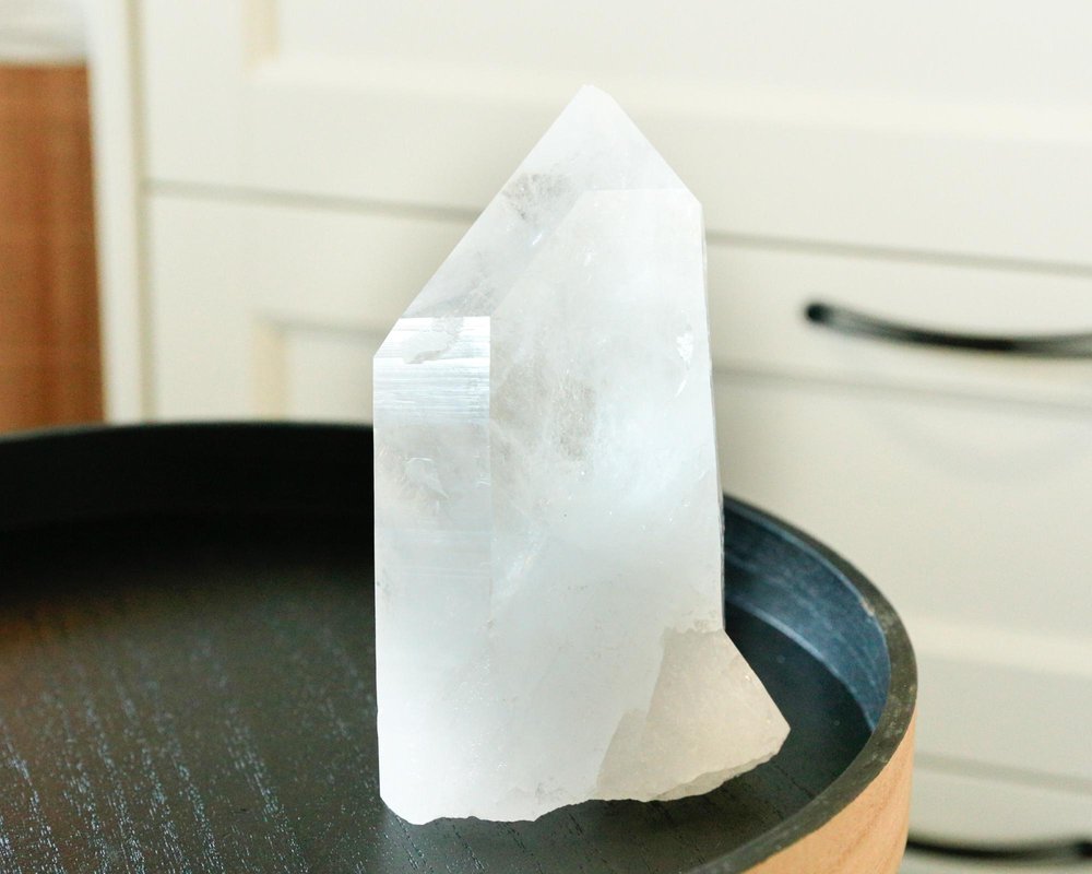 6" White Glass Crystal