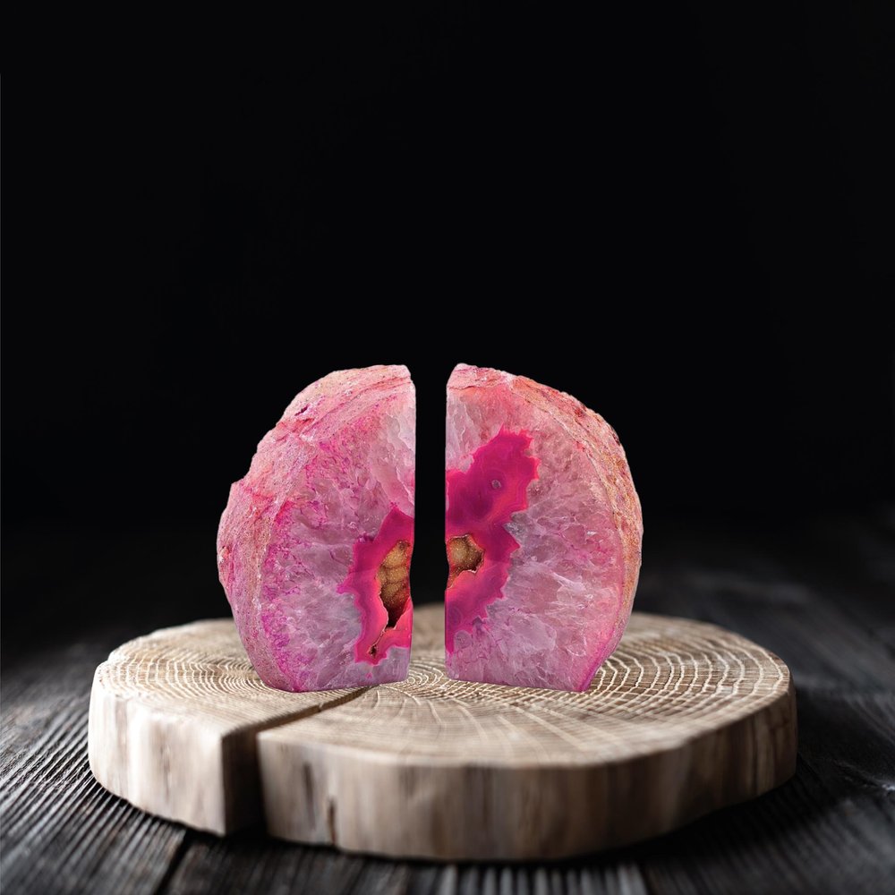 7" Pink Glass Crystal