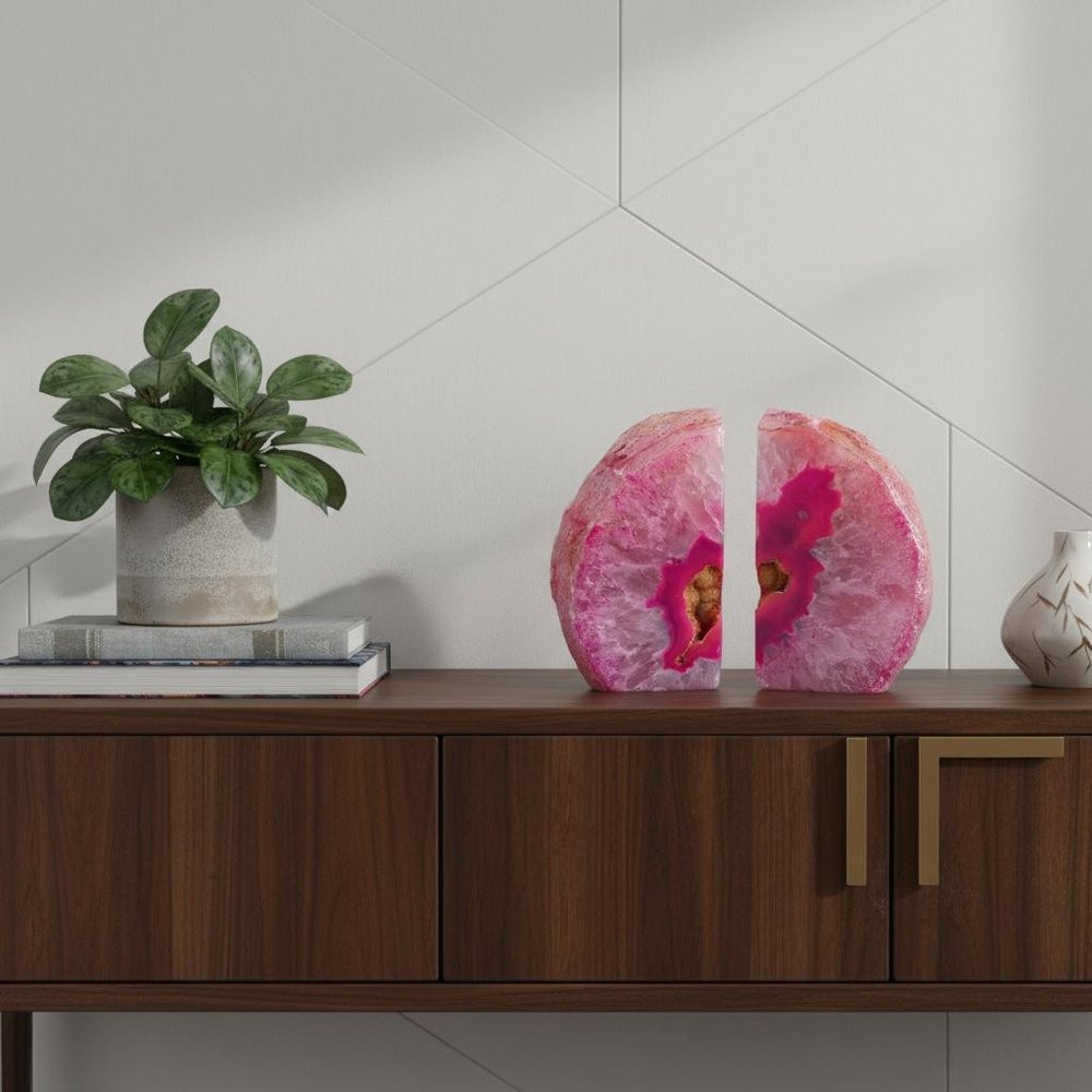 7" Pink Glass Crystal