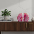 7" Pink Glass Crystal