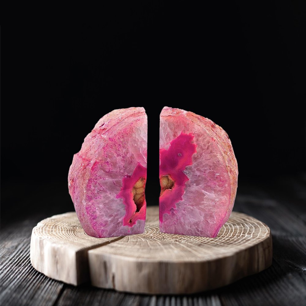 8" Pink Glass Crystal