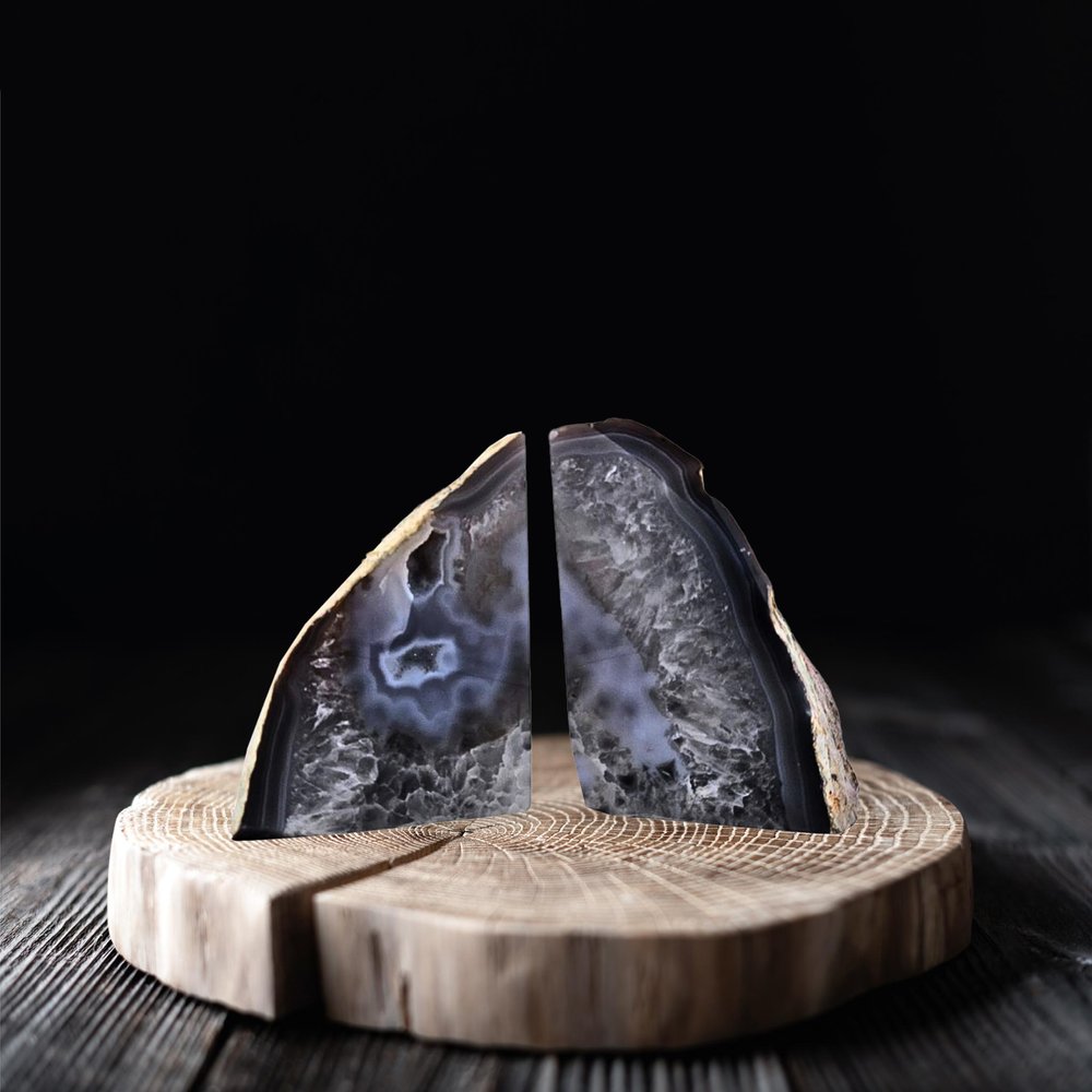 7" Gray Glass Crystal