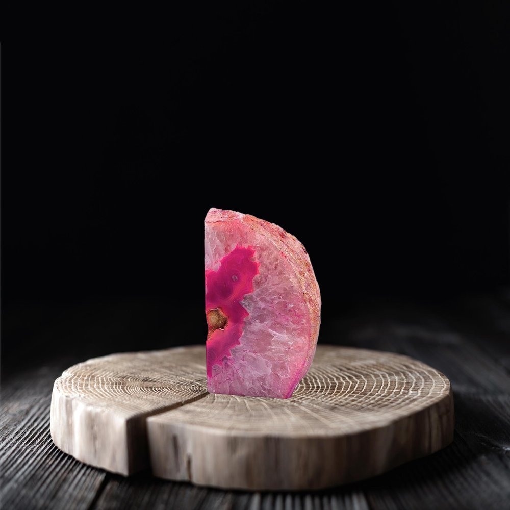 7" Pink Glass Crystal