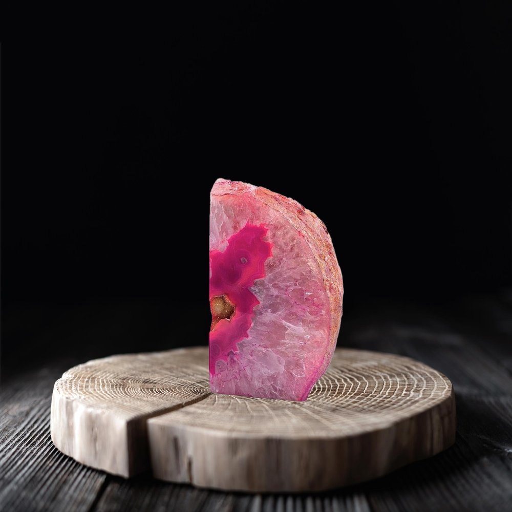 8" Pink Glass Crystal