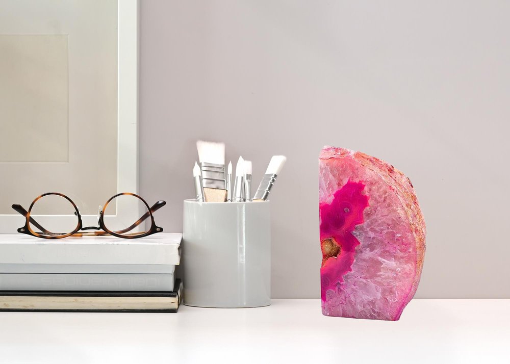 8" Pink Glass Crystal