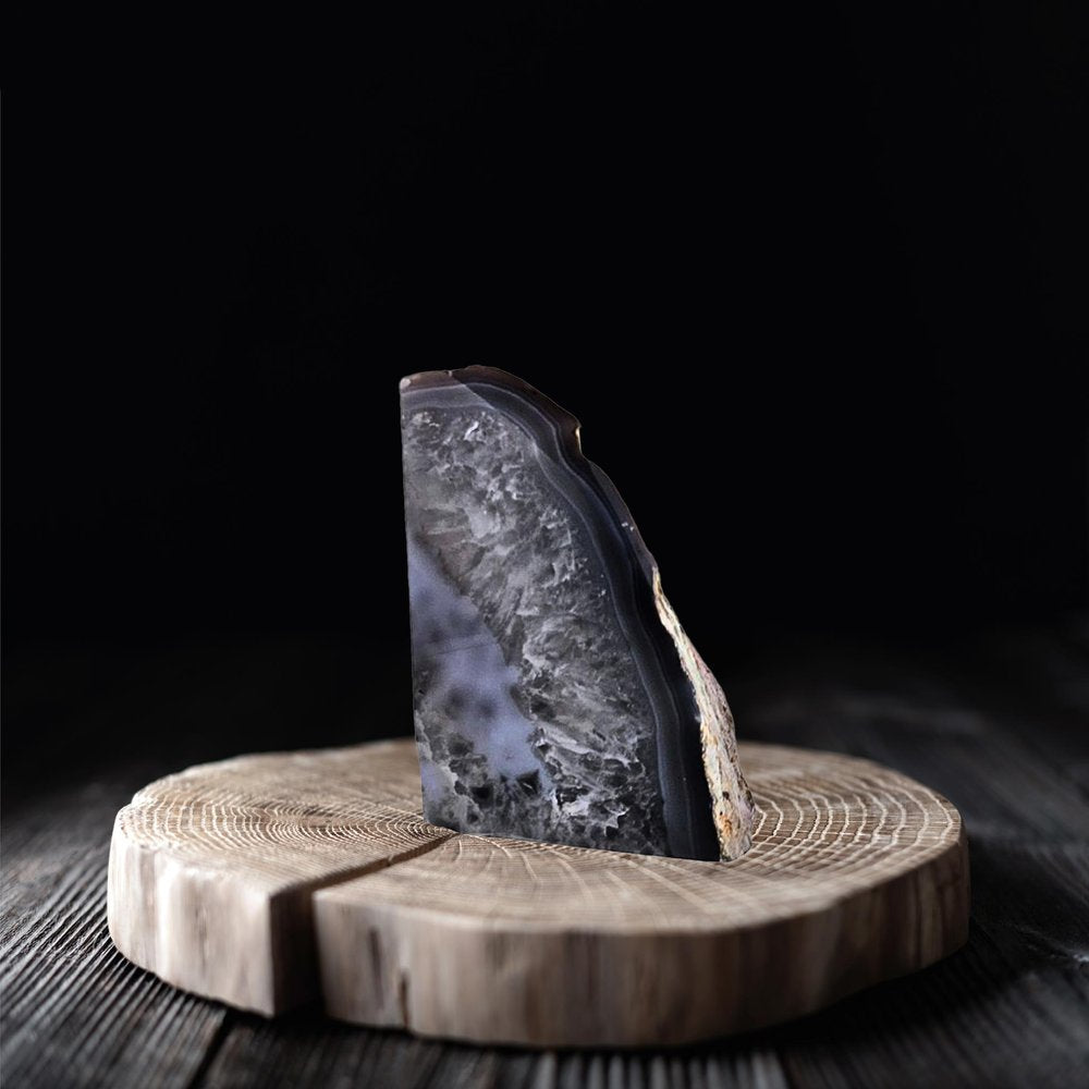 8" Gray Glass Crystal