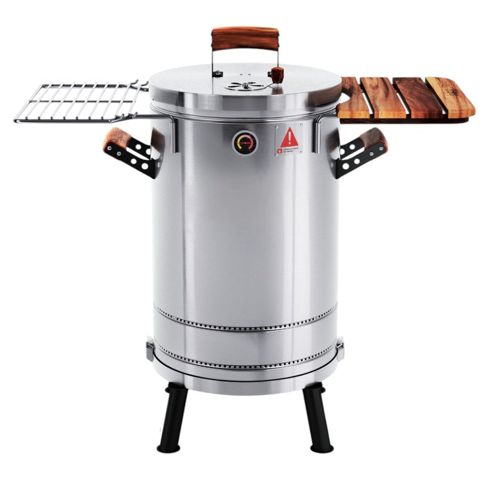 23" X 14" Silver Stainless Steel Portable Smoker Barrel