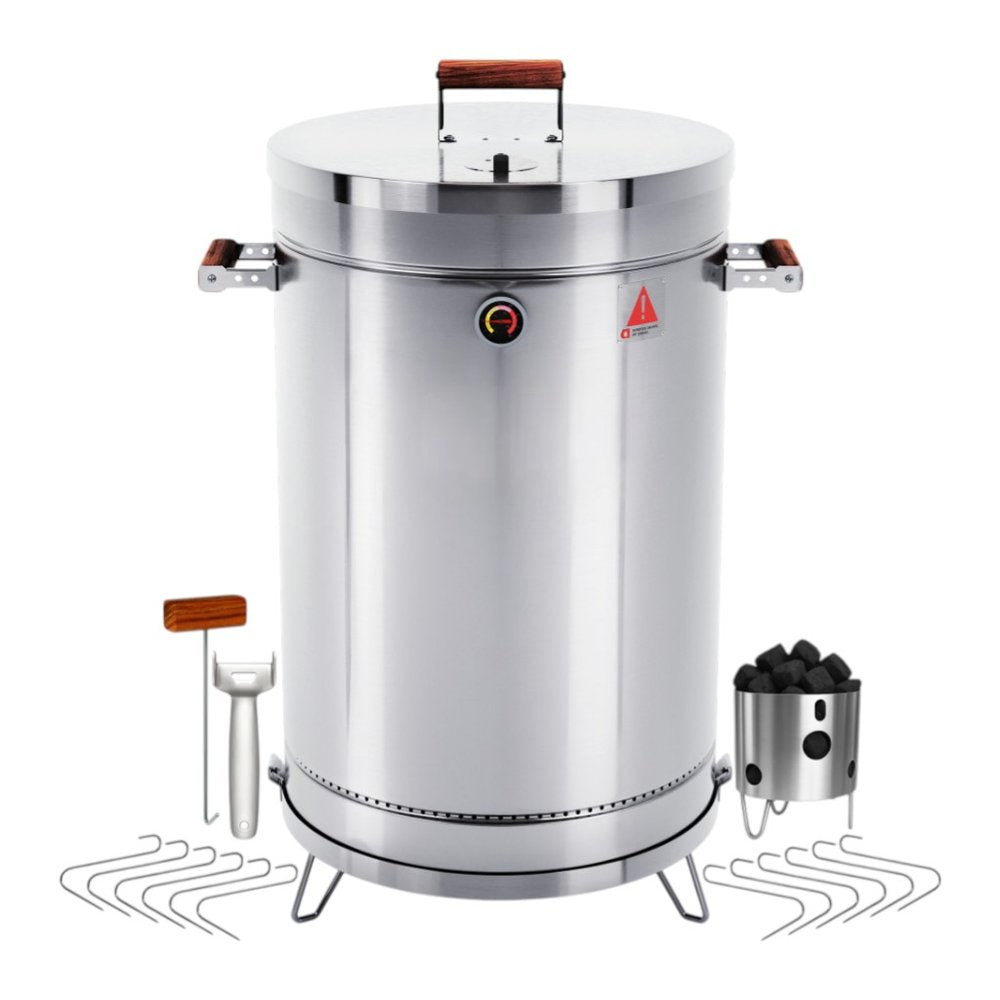 31" X 18" Silver Stainless Steel Portable Smoker Barrel