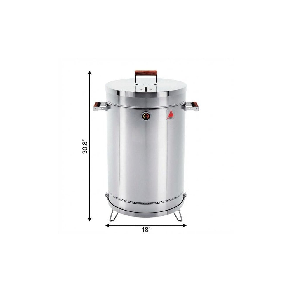 31" X 18" Silver Stainless Steel Portable Smoker Barrel