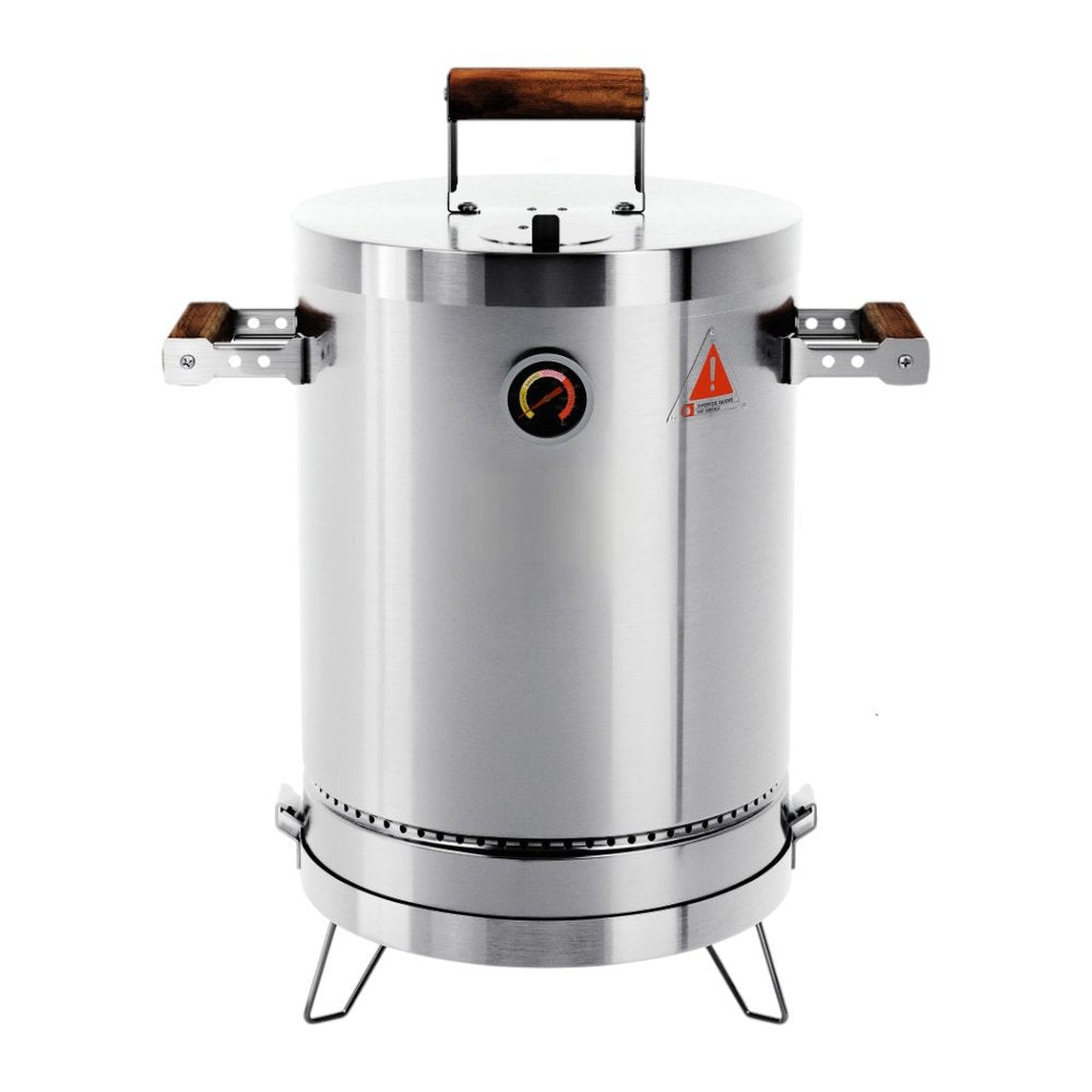 17" X 10" Silver Stainless Steel Portable Smoker Barrel