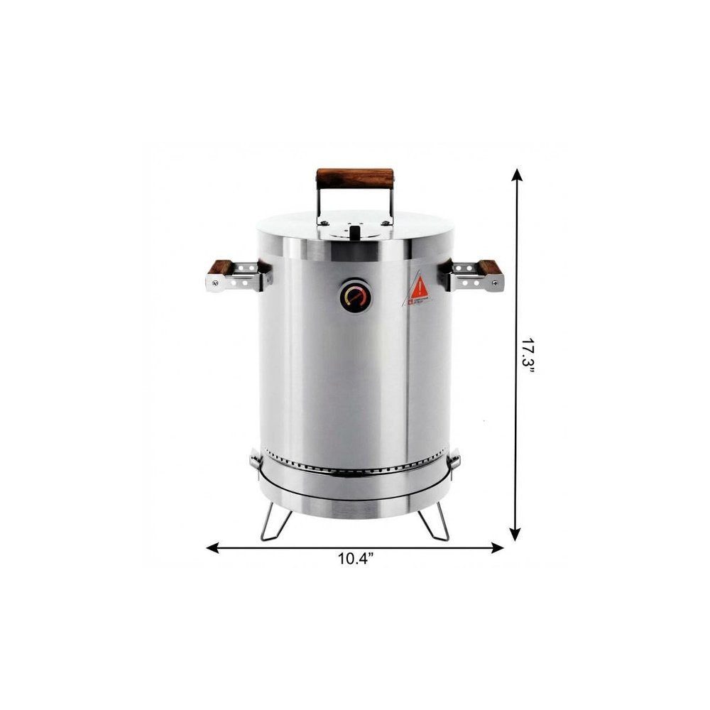 17" X 10" Silver Stainless Steel Portable Smoker Barrel