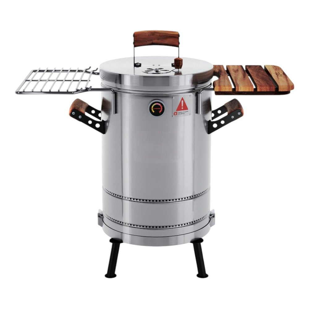 19" X 12" Silver Stainless Steel Portable Smoker Barrel