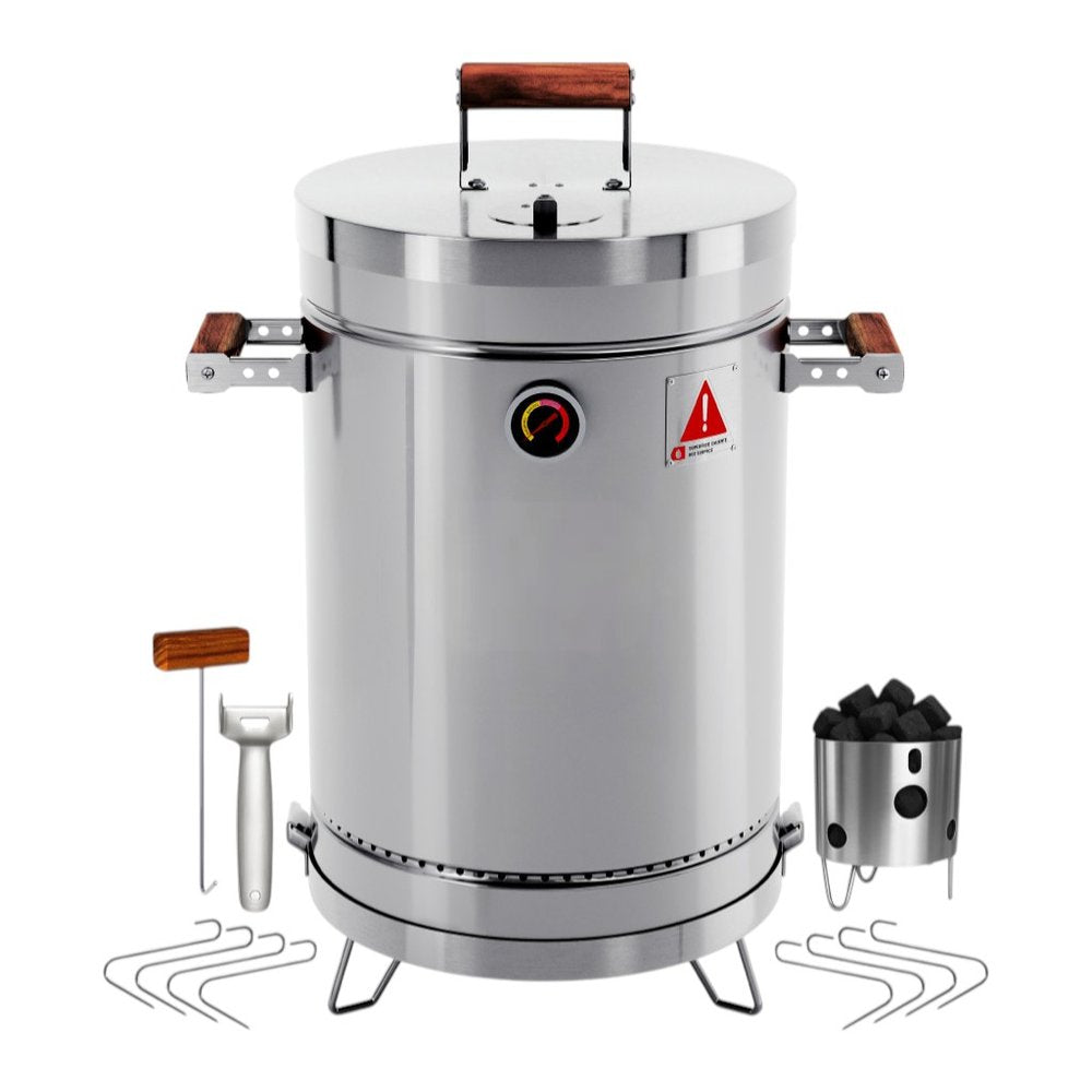 18" X 12" Silver Stainless Steel Portable Smoker Barrel
