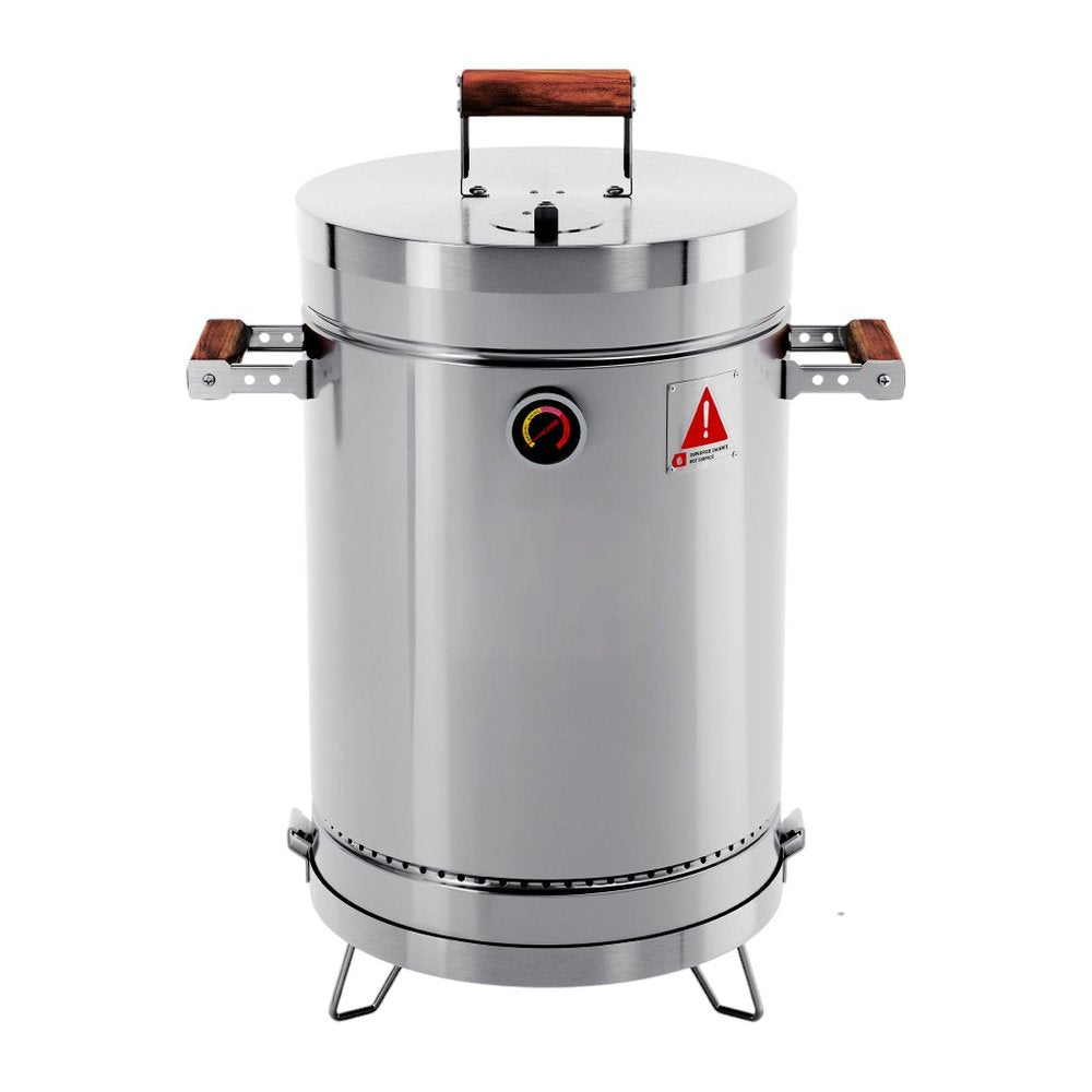 18" X 12" Silver Stainless Steel Portable Smoker Barrel