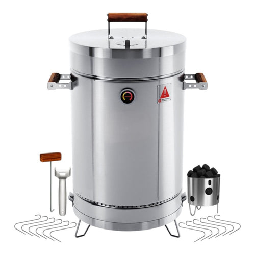 25" X 14" Silver Stainless Steel Portable Smoker Barrel