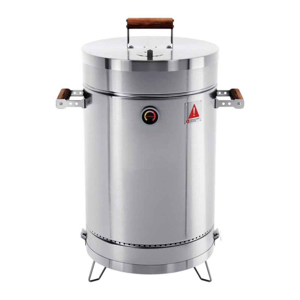 25" X 14" Silver Stainless Steel Portable Smoker Barrel