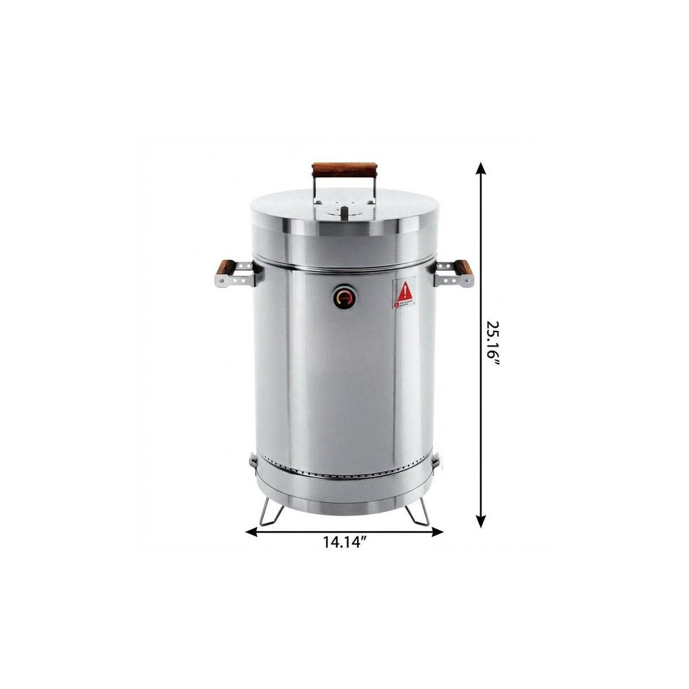 25" X 14" Silver Stainless Steel Portable Smoker Barrel