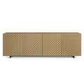 94" Gold Wood Carved Geometric Sideboard With Four Doors on a white background