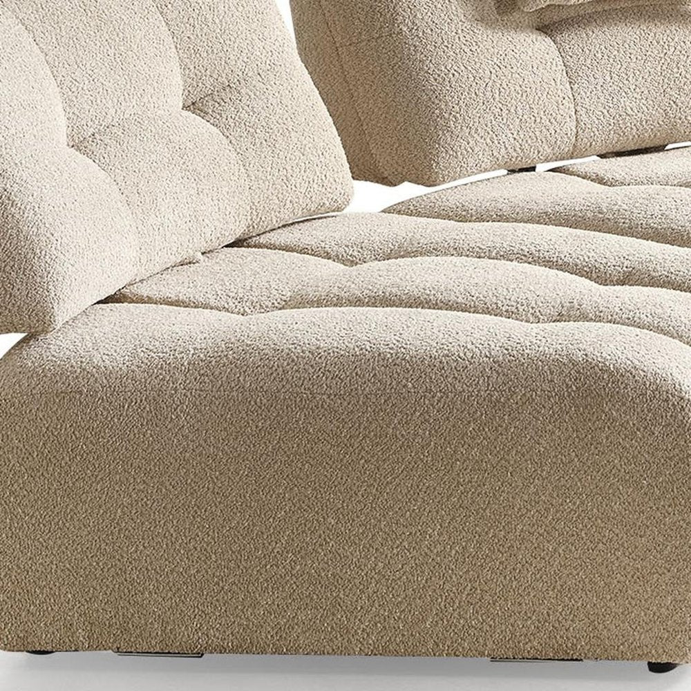 Taupe Boucle Curved Sectional