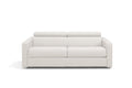 81" White Leather Sleeper Sofa on a white background